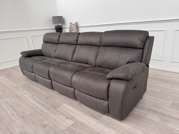 Moreno 4 Seater Power Recliner Sofa In Charcoal Material