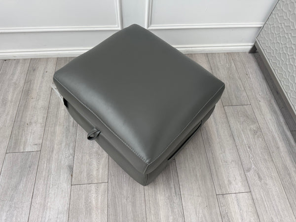 Furniture Village COZEE Elephant Grey Leather Storage Footstool