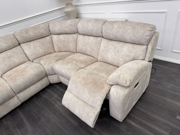 Moreno Large Corner Plush Velvet Set Power Recliner