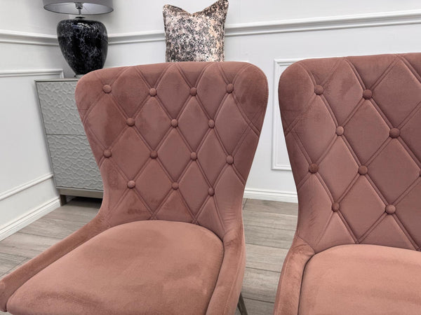 Donnie Pink Velvet Dining Chairs