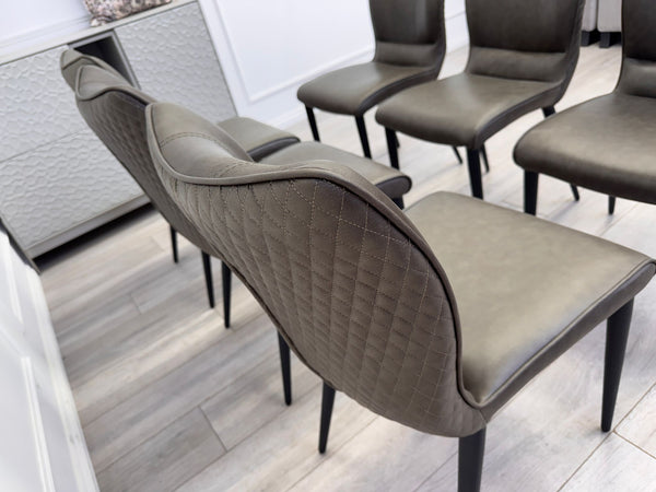 Murcia Grey Faux Leather Dining Chairs (Choose Quantity)