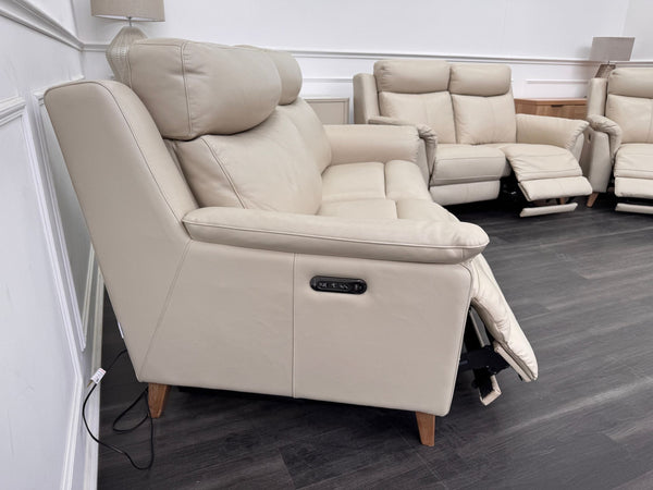 La Z Boy Kenzie Leather 3 & 2 Seater & Armchair Power Recliner Sofa Set