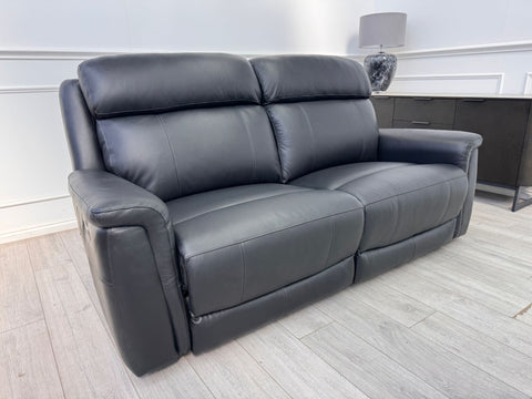 La-Z-Boy Paris 3 Seater Black Leather Power Recliner Sofa