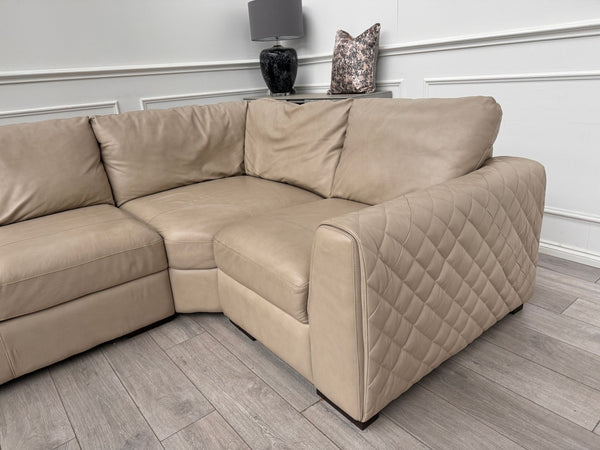 Mazzini Corner Sofa Dakota Ice Cream Leather 3/CNR/1