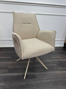 Mirage Taupe Beige Fabric Dining Chairs - bucket armchair (choose quantity)