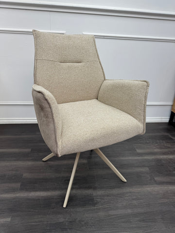 Mirage Taupe Beige Fabric Dining Chairs - bucket armchair (choose quantity)