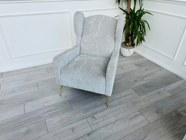 COOPER Grey High Wing Back Accent Armchair