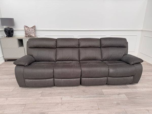 Moreno 4 Seater Power Recliner Sofa In Charcoal Material