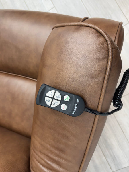 Parker Knoll Boston Leather Lift and Rise Recliner Armchair Brown Leather RRP £3445
