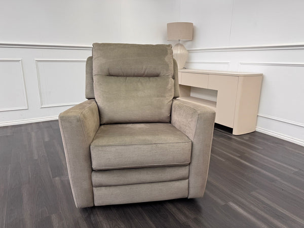 Parker Knoll Chicago Green Velvet Power Recliner Armchair Headrest & Lumbar