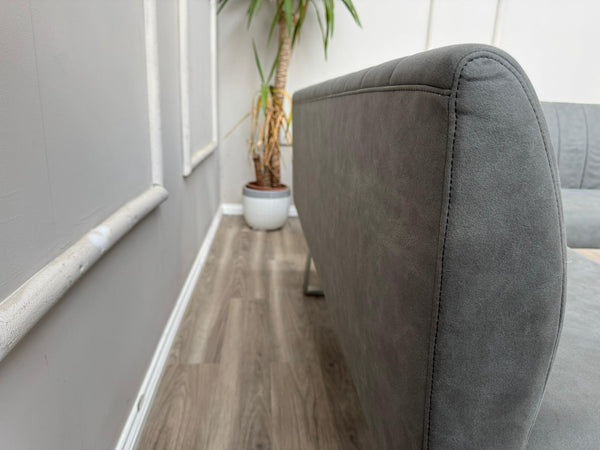 Grigio Corner Grey Fabric Left Hand Facing Dining Bench