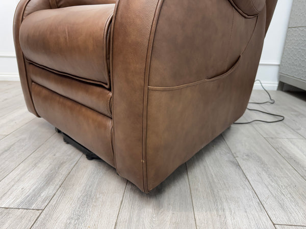 Parker Knoll Boston Leather Lift and Rise Recliner Armchair Brown Leather RRP £3445