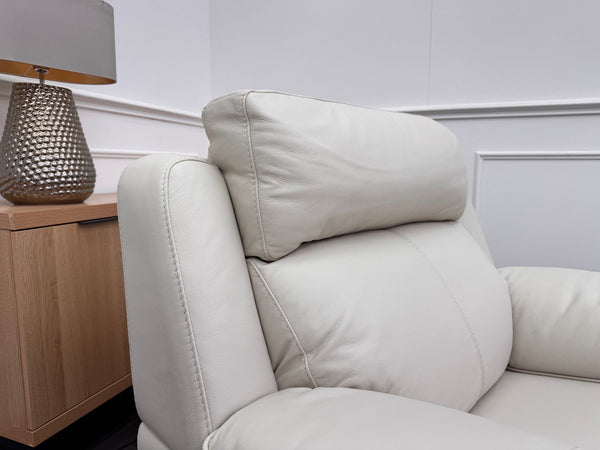 Starlight White Leather 3 Seater & Armchair Power Recliner Power Headrest Sofa Set