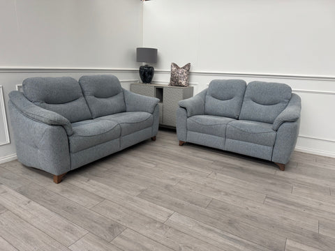 G Plan Jackson Woven Duck Egg Blue Fabric 3+2 Seater Sofa Set RRP £4,922