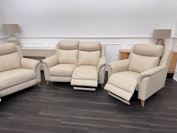 La Z Boy Kenzie Leather 3 & 2 Seater & Armchair Power Recliner Sofa Set