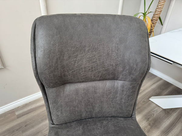 Loki Swivel Bar Stool Grey Charcoal Fabric Swivel Stylish Aesthetic Kitchen Chairs