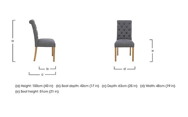 Hamilton White Fabric Buttoned Back Wooden Dining Chairs