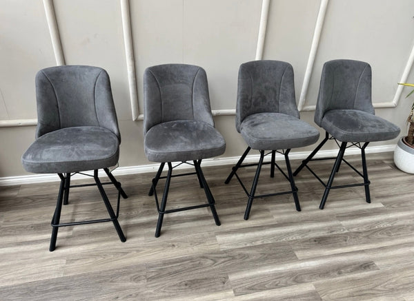 Detroit Anthracite Grey Swivel Bar Stool Contemporary Stylish Aesthetic Kitchen Stools