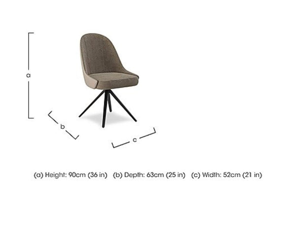 Jose Swivel Grey Dining Chairs Hybrid Fabric Faux Leather Stylish Kitchen Chairs