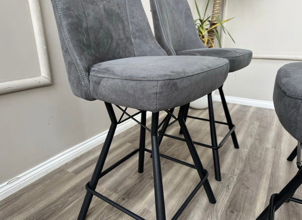 Detroit Anthracite Grey Swivel Bar Stool Contemporary Stylish Aesthetic Kitchen Stools