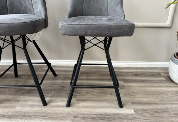 Detroit Anthracite Grey Swivel Bar Stool Contemporary Stylish Aesthetic Kitchen Stools