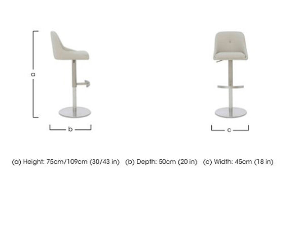 Avorio Grey Faux Leather Swivel Bar Stool Silver Pedestal High Chairs