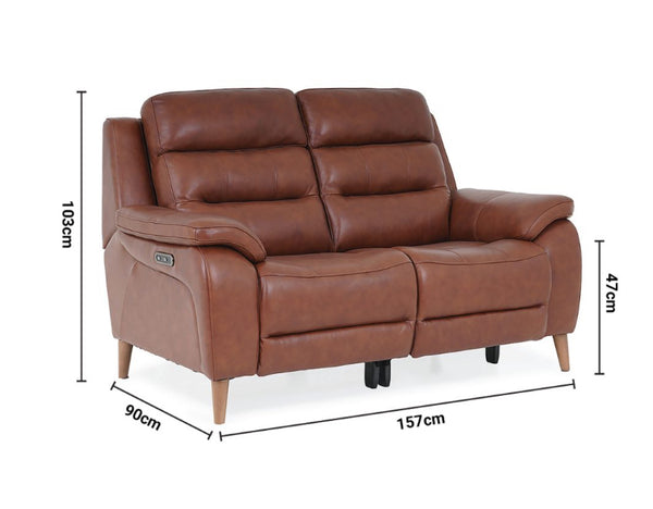 Lazyboy Stafford Brown Leather 3 & 2 Static Sofa Set