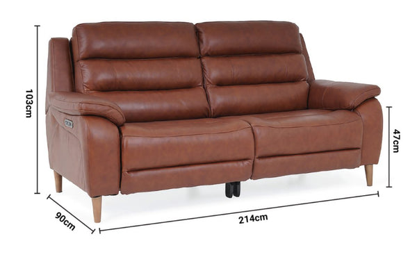 Lazyboy Stafford Brown Leather 3 & 2 Static Sofa Set