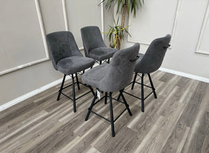 Detroit Anthracite Grey Swivel Bar Stool Contemporary Stylish Aesthetic Kitchen Stools