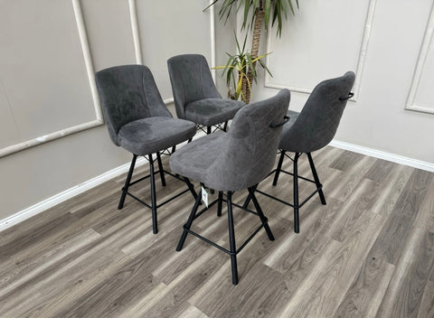 Detroit Anthracite Grey Swivel Bar Stool Contemporary Stylish Aesthetic Kitchen Stools