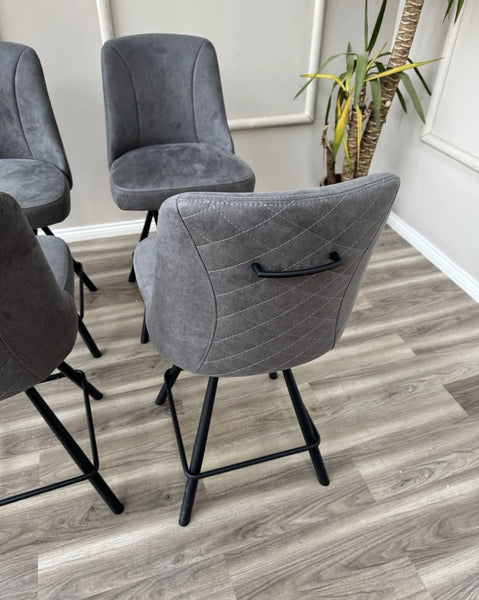 Detroit Anthracite Grey Swivel Bar Stool Contemporary Stylish Aesthetic Kitchen Stools