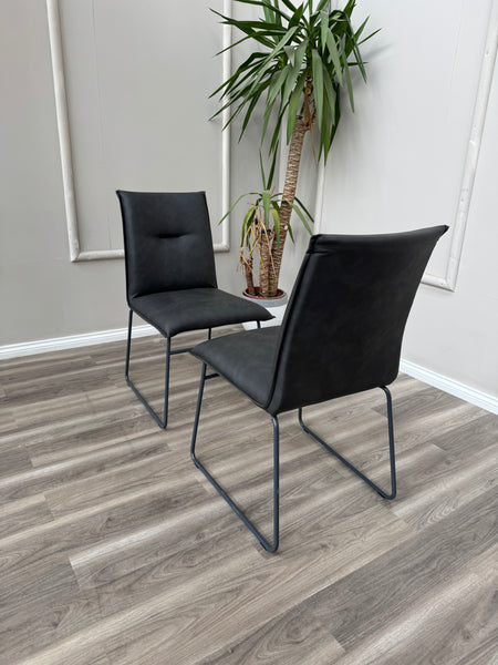 Maya Connubia Italian Design Faux Leather Dining Chairs - Grey Legs (Choose Quantity)