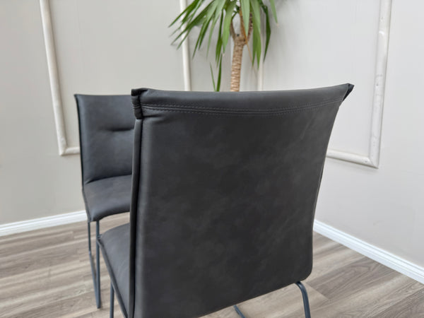 Maya Connubia Italian Design Faux Leather Dining Chairs - Grey Legs (Choose Quantity)
