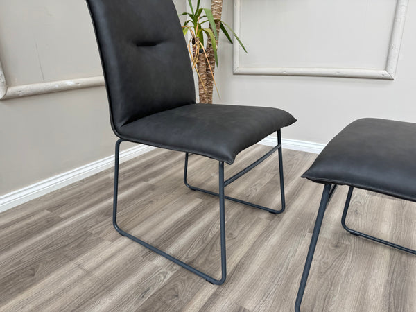 Maya Connubia Italian Design Faux Leather Dining Chairs - Grey Legs (Choose Quantity)