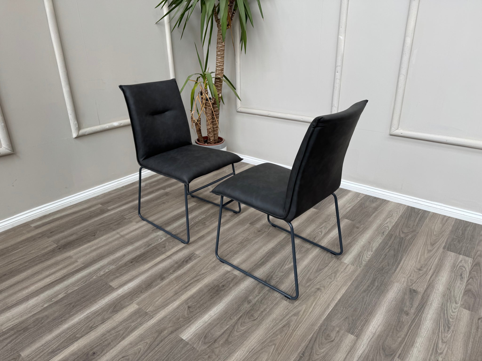 Maya Connubia Italian Design Faux Leather Dining Chairs - Grey Legs (Choose Quantity)