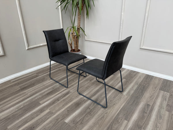 Maya Connubia Italian Design Faux Leather Dining Chairs - Grey Legs (Choose Quantity)