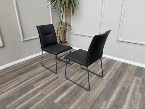 Maya Connubia Italian Design Faux Leather Dining Chairs - Grey Legs (Choose Quantity)