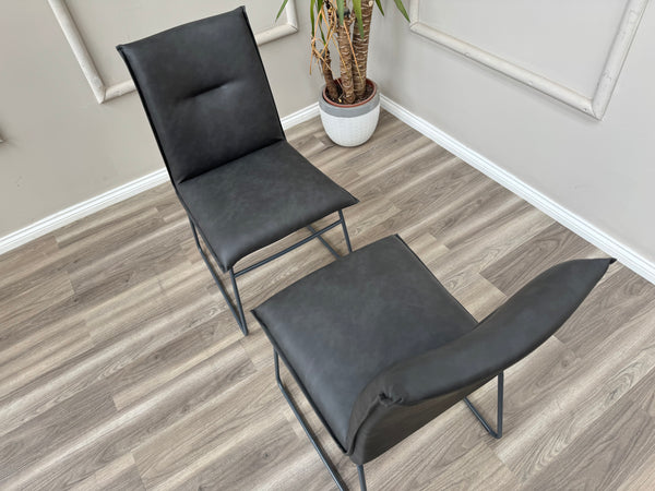 Maya Connubia Italian Design Faux Leather Dining Chairs - Grey Legs (Choose Quantity)