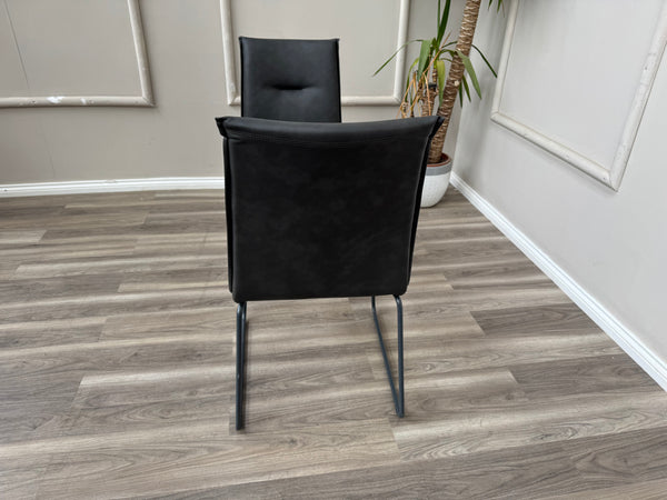 Maya Connubia Italian Design Faux Leather Dining Chairs - Grey Legs (Choose Quantity)