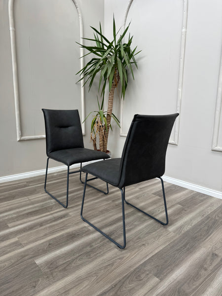 Maya Connubia Italian Design Faux Leather Dining Chairs - Grey Legs (Choose Quantity)
