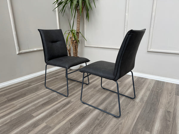 Maya Connubia Italian Design Faux Leather Dining Chairs - Grey Legs (Choose Quantity)