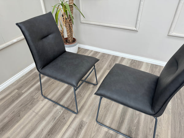 Maya Connubia Italian Design Faux Leather Dining Chairs - Grey Legs (Choose Quantity)