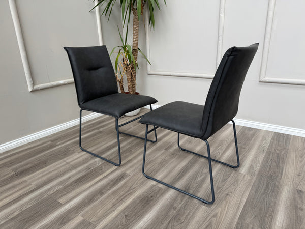Maya Connubia Italian Design Faux Leather Dining Chairs - Grey Legs (Choose Quantity)