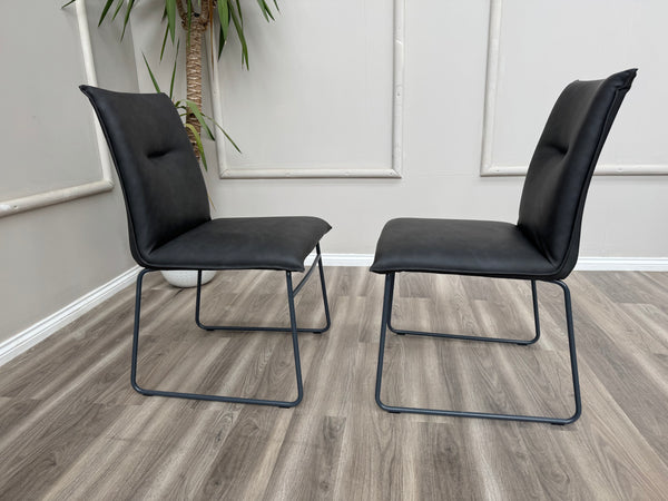 Maya Connubia Italian Design Faux Leather Dining Chairs - Grey Legs (Choose Quantity)