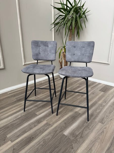 Toronto Silver Fabric Swivel Bar Stool Kitchen High Chairs