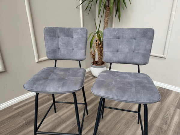 Toronto Silver Fabric Swivel Bar Stool Kitchen High Chairs