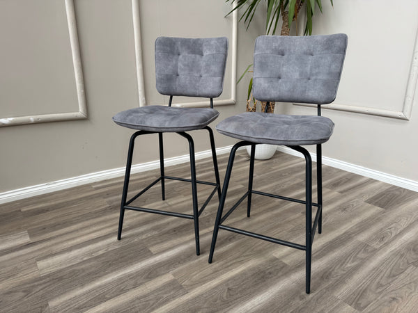Toronto Silver Fabric Swivel Bar Stool Kitchen High Chairs