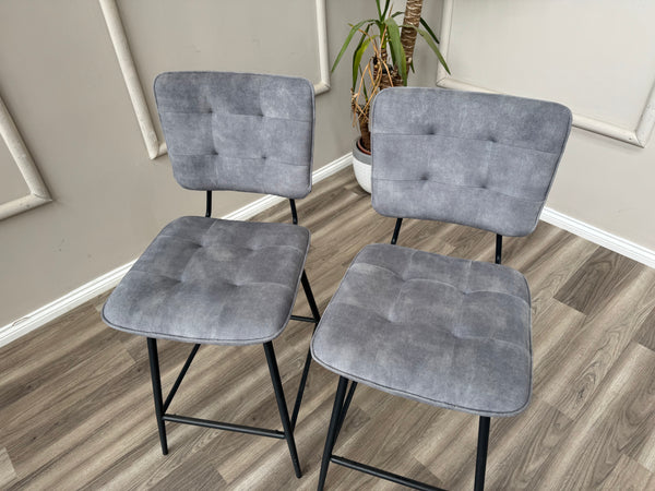 Toronto Silver Fabric Swivel Bar Stool Kitchen High Chairs