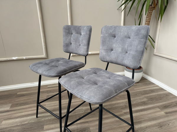 Toronto Silver Fabric Swivel Bar Stool Kitchen High Chairs