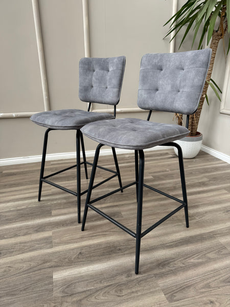 Toronto Silver Fabric Swivel Bar Stool Kitchen High Chairs